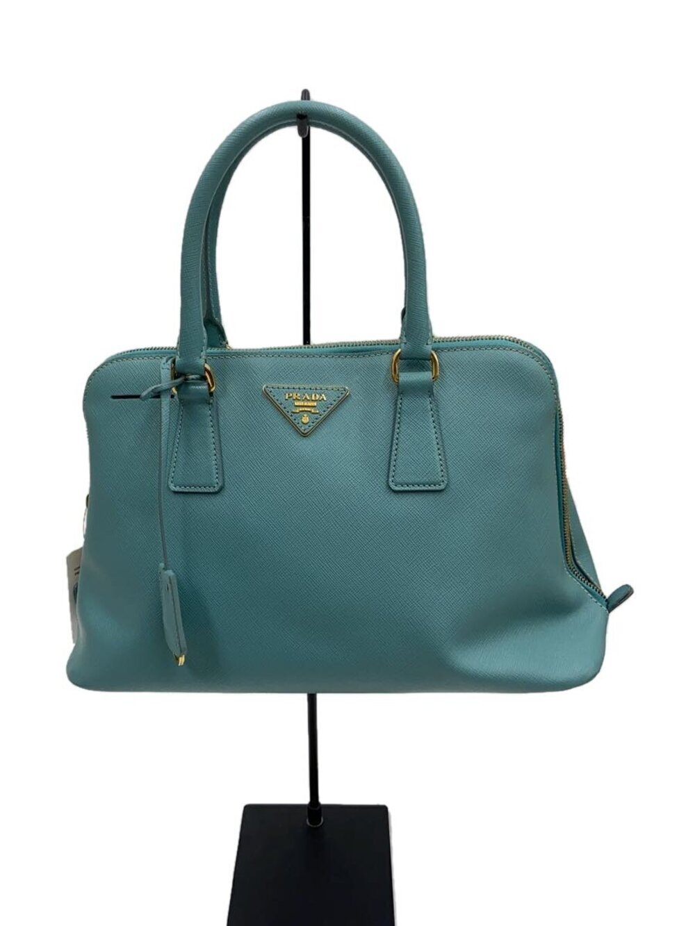 Prada Handbag Cowhide Leather Blue